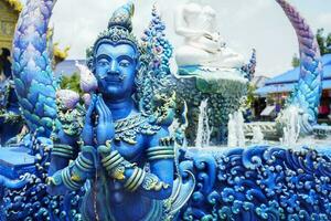 rong su zehn Tempel oder Blau Tempel im Chiang Rai Provinz, Thailand foto