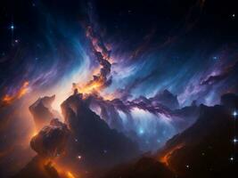 himmlisch Wunder majestätisch Schönheit von ein riesig voller Galaxien Himmel beleuchtet durch Sterne, ai generativ foto