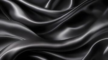 elegant schwarz Seide Textur Hintergrund ai generativ foto
