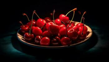 Frische und Natur kombinieren im ein gesund, organisch Beere Obst Schüssel generiert durch ai foto