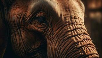 faltig Elefant Porträt, süß und stark Dickhäuter generiert durch ai foto