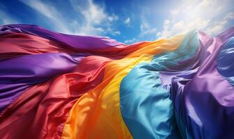 lgbt Regenbogen Flagge ai generiert foto