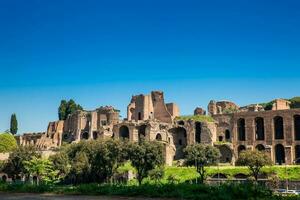 Tempel von Apollo Palatinus auf Gaumen Hügel von uralt Rom und Zirkus maximus foto