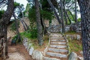 schön Wege von das gradac Park im Dubrovnik foto