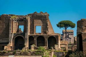 Tempel von Apollo Palatinus auf Gaumen Hügel von uralt Rom und Zirkus maximus foto