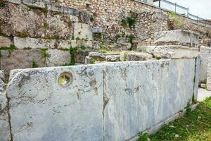 Detail von das uralt Ruinen beim das römisch Agora gelegen zu das Norden von das Akropolis im Athen foto