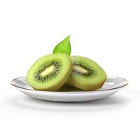 saftig köstlich Kiwi Lügen auf schön Platte, ai generiert foto