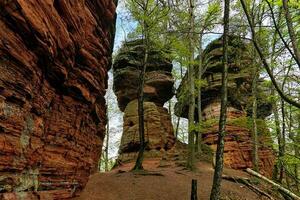 schön Sandstein Formationen im das Pfalz Wald foto