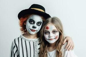 Kinder mit Halloween bilden. ai generiert foto