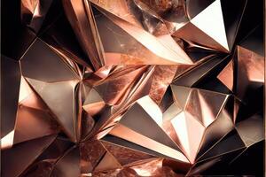 Rosa metallisch Bronze- funkelnd glänzend abstrackt Hintergrund. Textur Rose Kupfer Metall. generativ ai foto