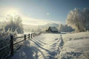 Winter Straße. generieren ai foto