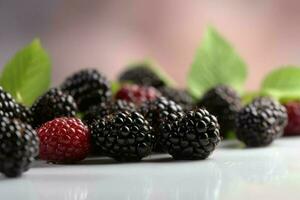 reif Brombeeren. generieren ai foto