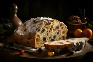 gestohlen Weihnachten Brot Früchte. generieren ai foto