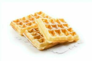 gebacken Belgier Waffeln Mahlzeit. generieren ai foto