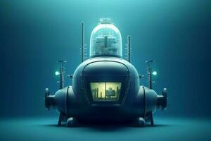 U-Boot unter Wasser Schiff. generieren ai foto