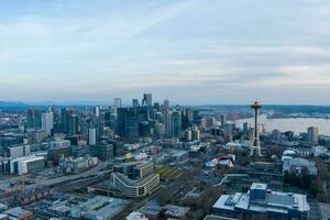 Seattle, Washington Horizont beim Sonnenuntergang foto