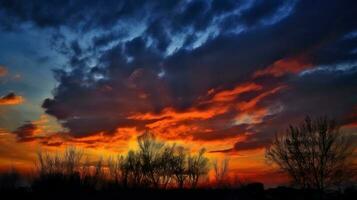 Kolumbien Unabhängigkeit Tag, Abend National farbig Himmel Hintergrund. ai generiert. foto