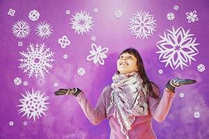 Frau im Winter Wunderland foto