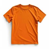 Orange T-Shirt Attrappe, Lehrmodell, Simulation isoliert foto