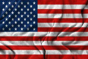 amerikanisch Flagge - - winken Stoff Textur Hintergrund foto