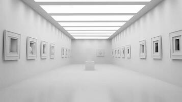 ai generativ minimalistisch Kunst Galerie Hosting ein Ausstellung foto