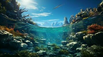 Umgebung unter das Meer ai generativ foto