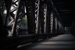 dunkel Aussicht von ein Brücke. ai generativ foto