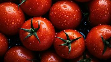 perfekt frisch rot nass Tomaten mit Tomate auf Hintergrund. generativ ai foto