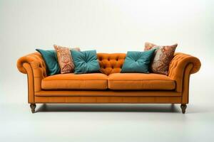 elegant Farbe Sofa. generativ ai foto