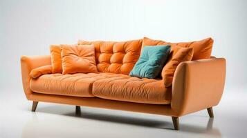 elegant Farbe Sofa. generativ ai foto