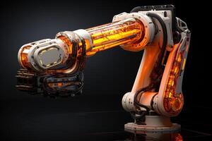 Roboter Arm modern industriell Technologie. generativ ai foto