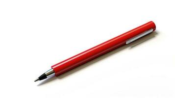 rot Kugelschreiber Stift auf Weiß Papier. generativ ai foto