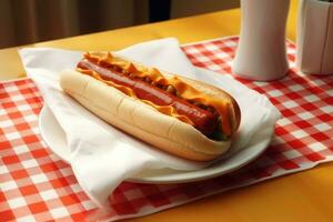 amerikanisch Essen heiß Hund. generativ ai foto