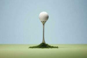 Golf Ball auf Grün Gras bereit zu Sein geschlagen auf Golf Kurs. generativ ai foto