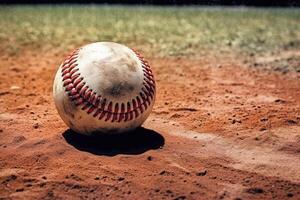 Baseball auf das Feld mit Zimmer zum Kopieren generativ ai foto