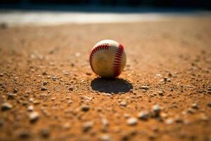 Baseball auf das Feld mit Zimmer zum Kopieren generativ ai foto