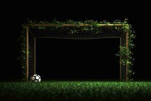 Fußball in Tor Erfolg Konzept generativ ai foto