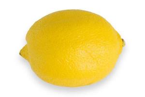 Zitronenfrucht mit Blatt isoliert auf weißem Hintergrund Beschneidungspfad