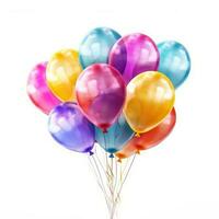 festlich farbig transparent Luftballons. generativ ai foto