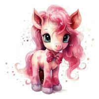 süß Aquarell Pony isoliert foto