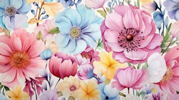 bunt Aquarell Blumen- Hintergrund foto