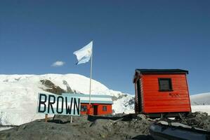 wissenschaftlich Base Argentinien, Almirante braun, Paradies Bucht, antartisch Halbinsel. foto