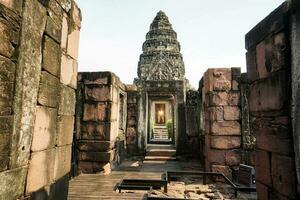 phimai historisch Park, ein uralt archäologisch Grundstück, gebaut um das 11 .. Buddhist Jahrhundert, Nakhon Ratchasima Provinz foto