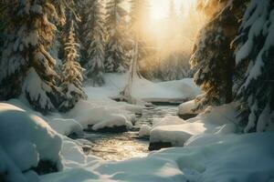 Schnee Landschaft Sommer. generieren ai foto