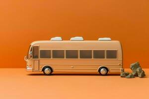Bus Attrappe, Lehrmodell, Simulation Hintergrund. generieren ai foto