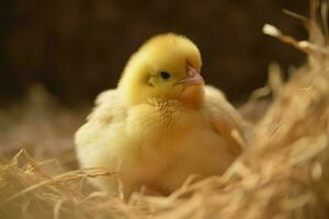 flauschige Gelb Küken. generieren ai foto