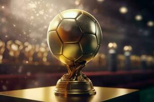 Gold Ball Fußball vergeben Champion. generieren ai foto