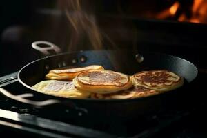 hausgemacht Pfannkuchen Nachtisch. generieren ai foto