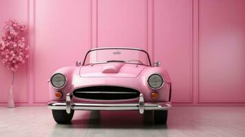 retro klassisch Rosa Auto Hintergrund foto