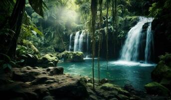 natürlich Wasserfall Hintergrund foto